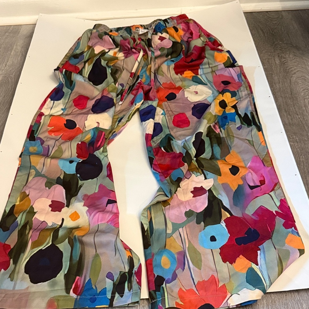 Amazon Colorful Floral Wide Leg Pants